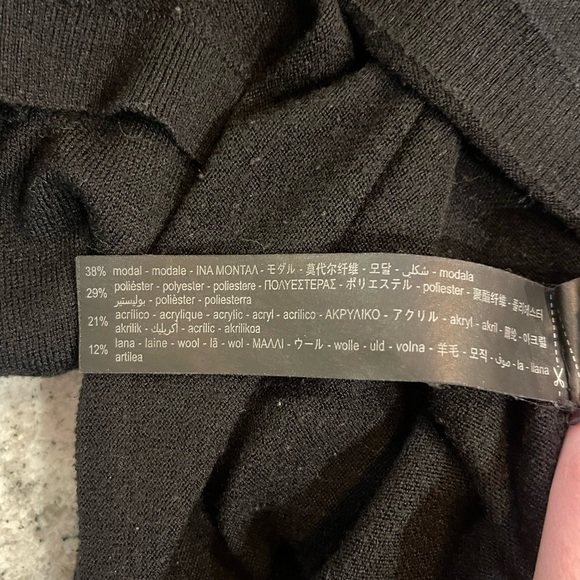 Zara Black Tunic Top Knit wool blend - Picture 4 of 4